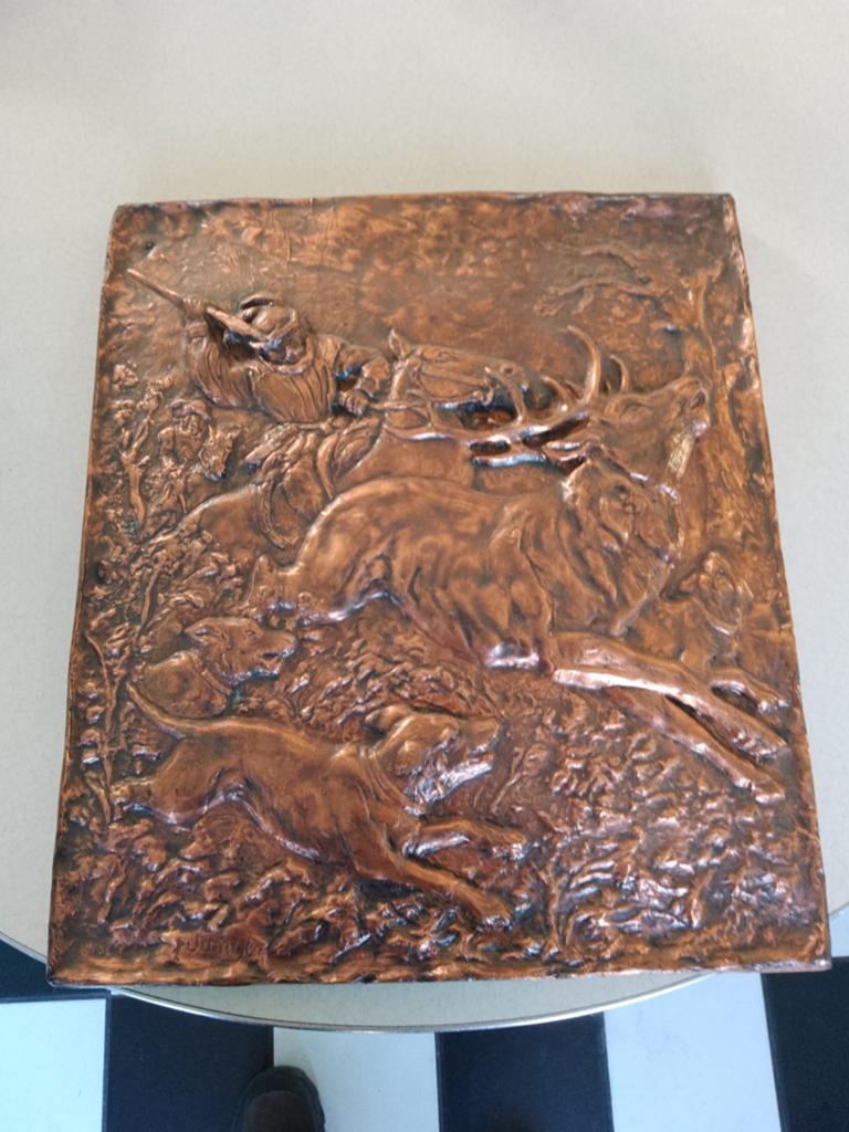 Koperen jachttafereel, Ophalen of Verzenden, Koper