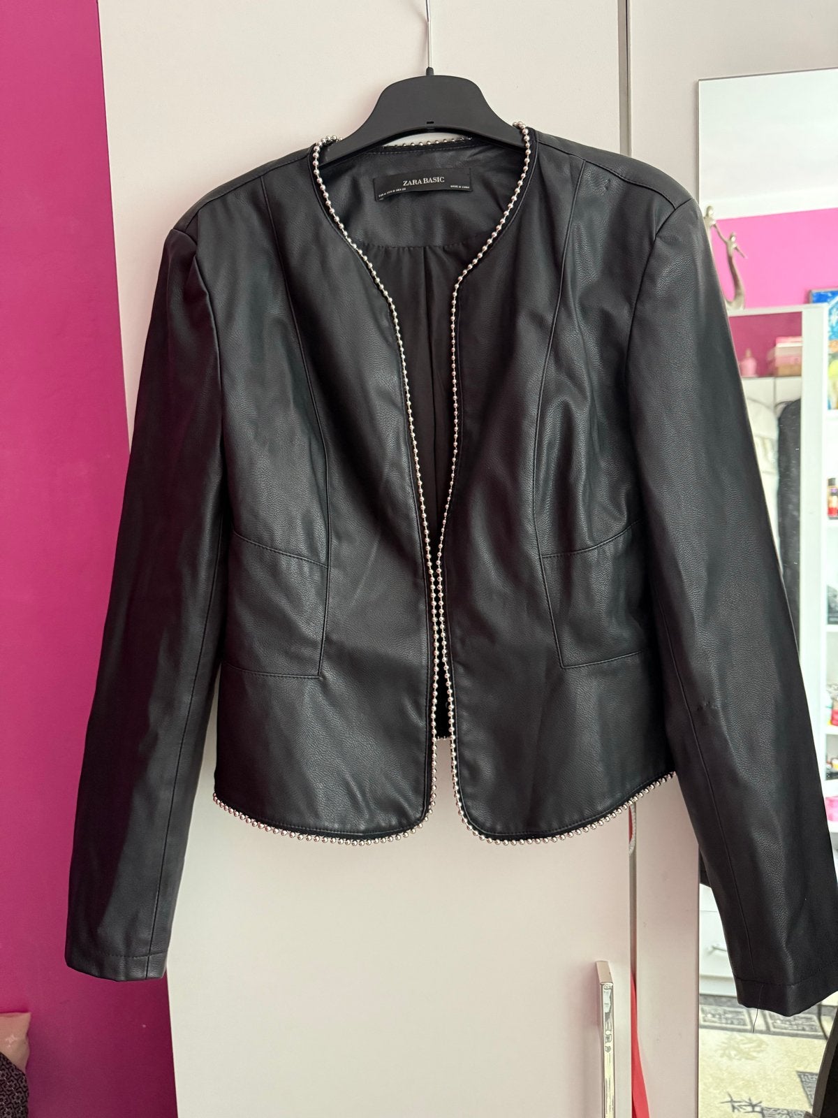 Zara Basic Zwart Jasje met Zilveren Details Maat M, Kleding | Dames, Maat 38/40 (M), Zwart, Ophalen of Verzenden, Zo goed als nieuw