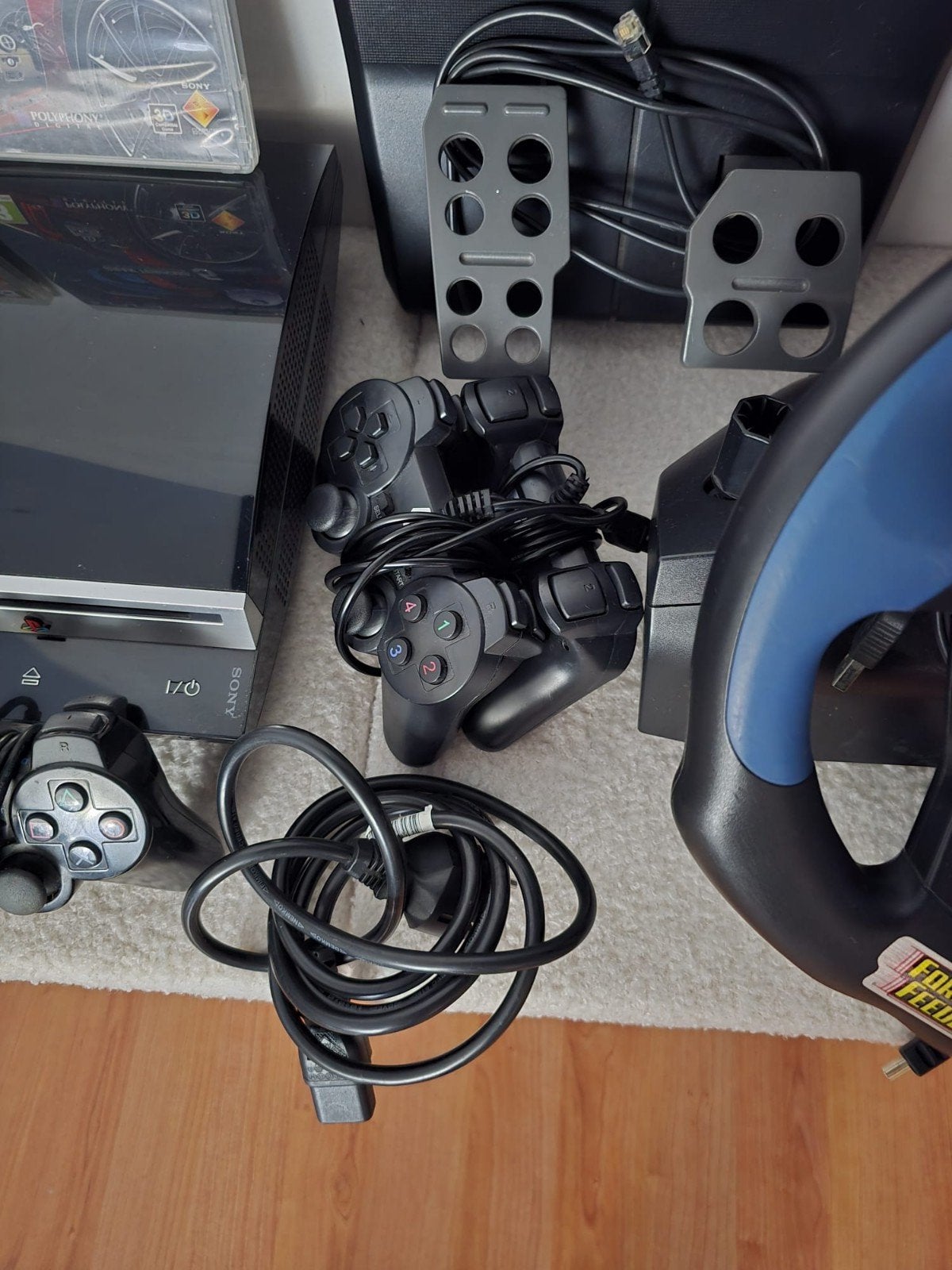 PlayStation 3 bundel met games en racestuur, Ophalen, Gebruikt, Racen en Vliegen, 2 spelers