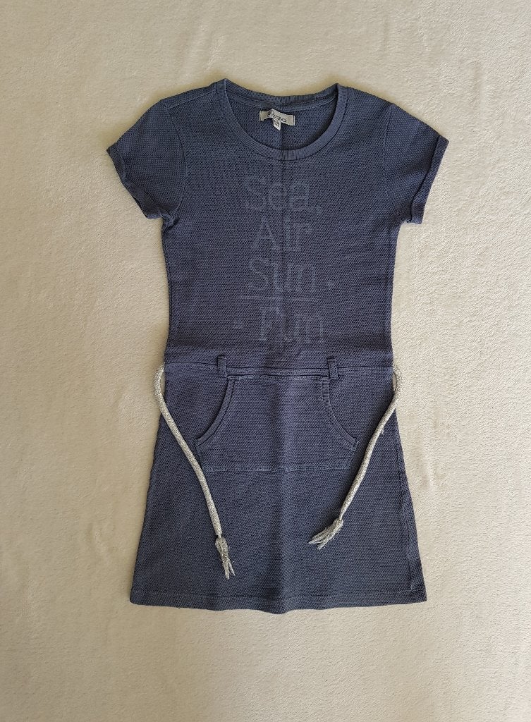 Mooi blauw jurkje van PERSIVAL met structuur maat 140-146., Kinderen en Baby's, Kinderkleding | Maat 140, Persival, Zo goed als nieuw