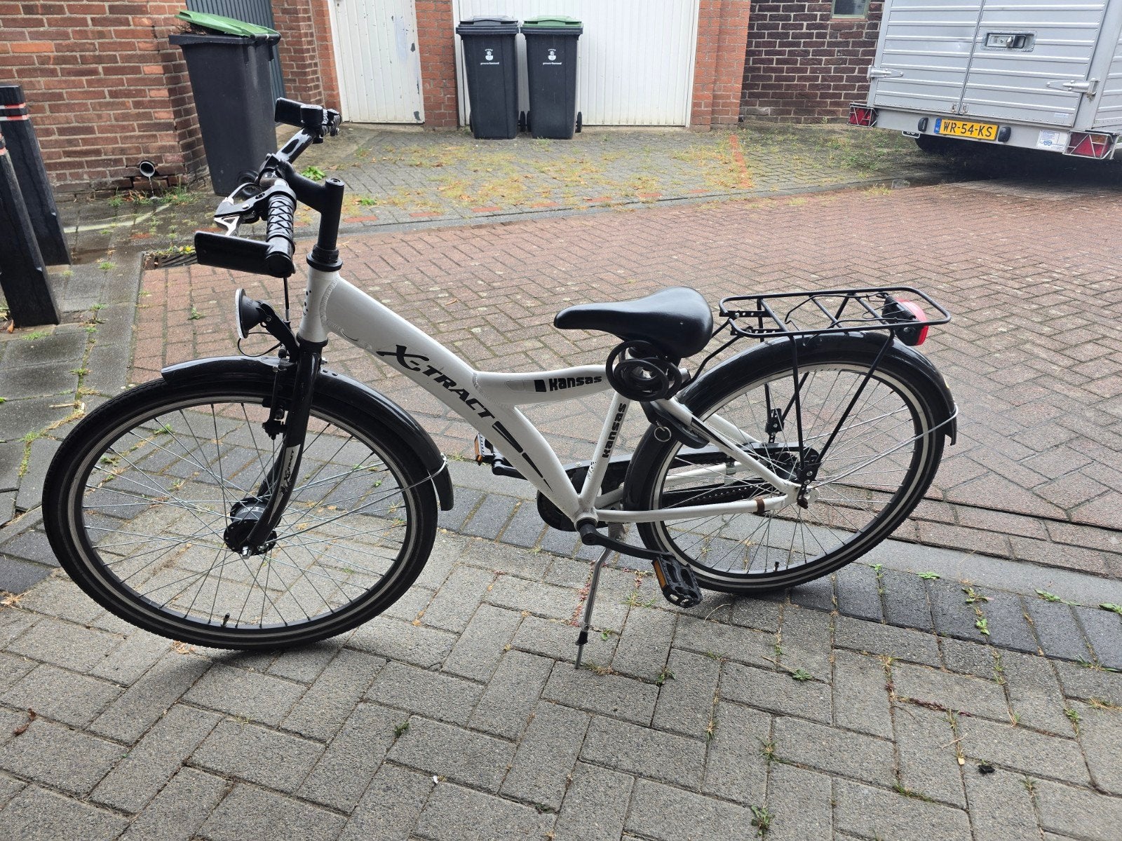 Witte X-Tract Kansas fiets met bagagedrager, Overige merken, Gebruikt, Velgrem, Ophalen of Verzenden