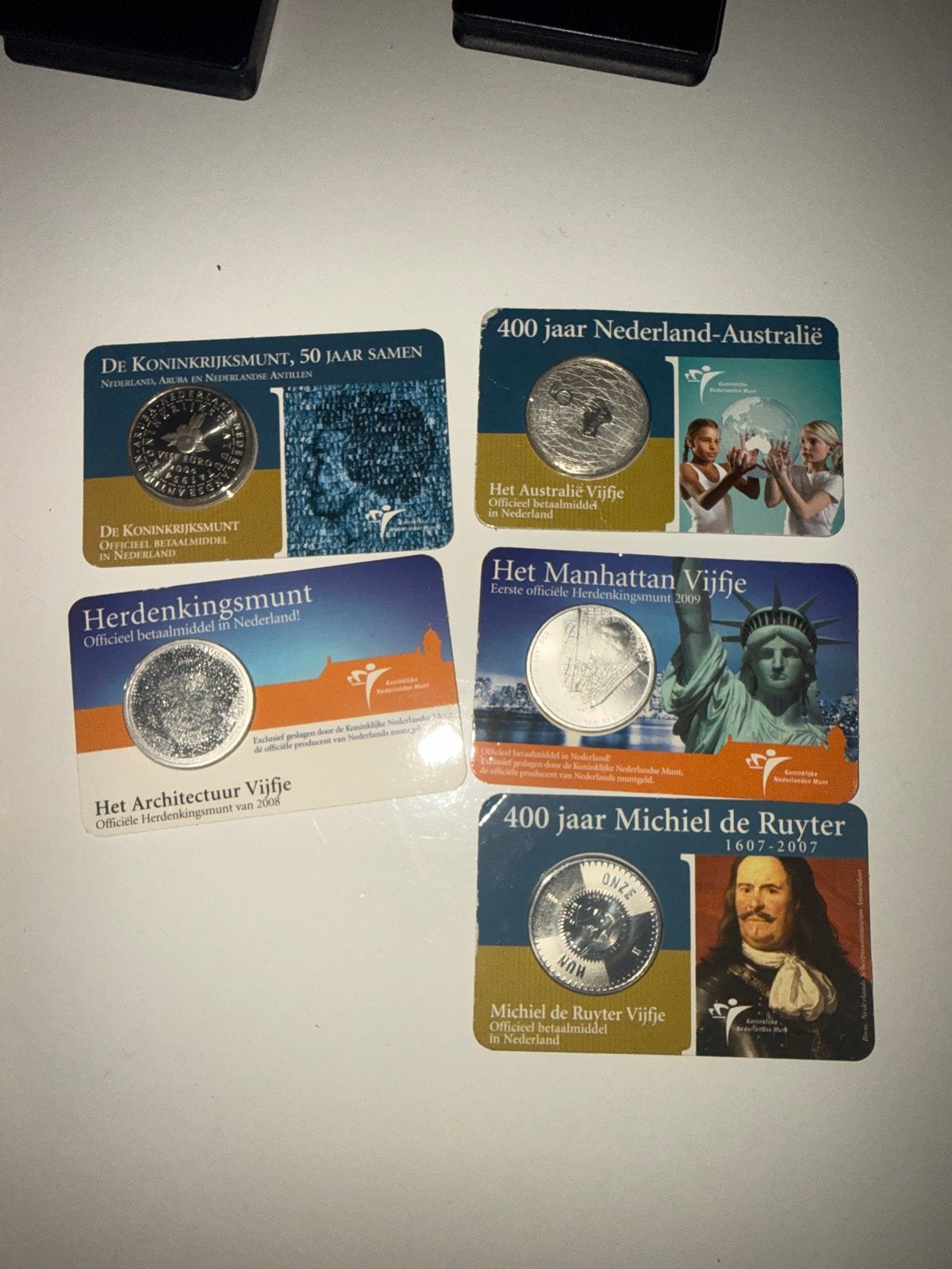 Diverse Nederlandse Herdenkingsmunten - Vijfjes, Postzegels en Munten, Ophalen of Verzenden, Koningin Beatrix, 5 gulden, Setje