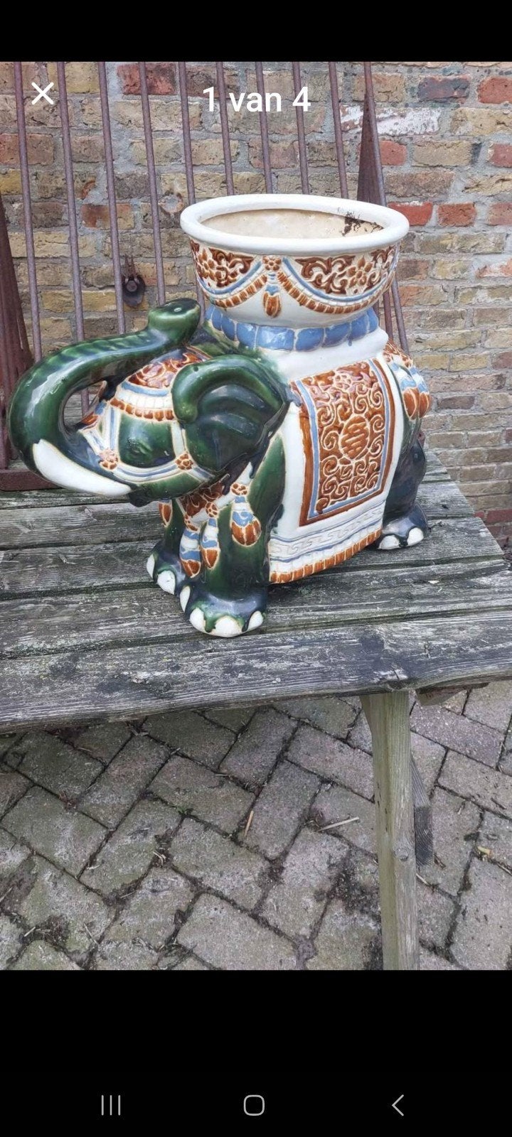Decoratieve olifant plantenbak, keramiek, Ophalen