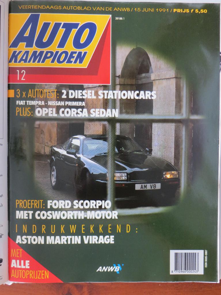 Autokampioen 12 1991 Opel Corsa sedan, Mazda MX-3, Cosworth, Ophalen of Verzenden, Nieuw, Mazda