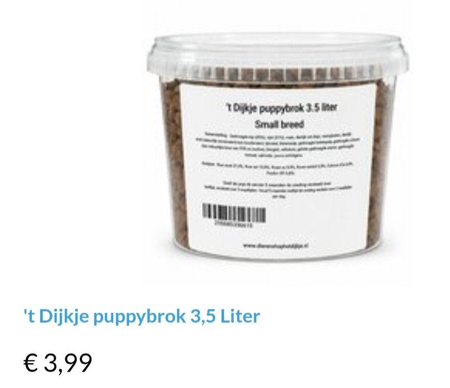't Dijkje hondenvoer, Dieren en Toebehoren, Ophalen of Verzenden, Hond