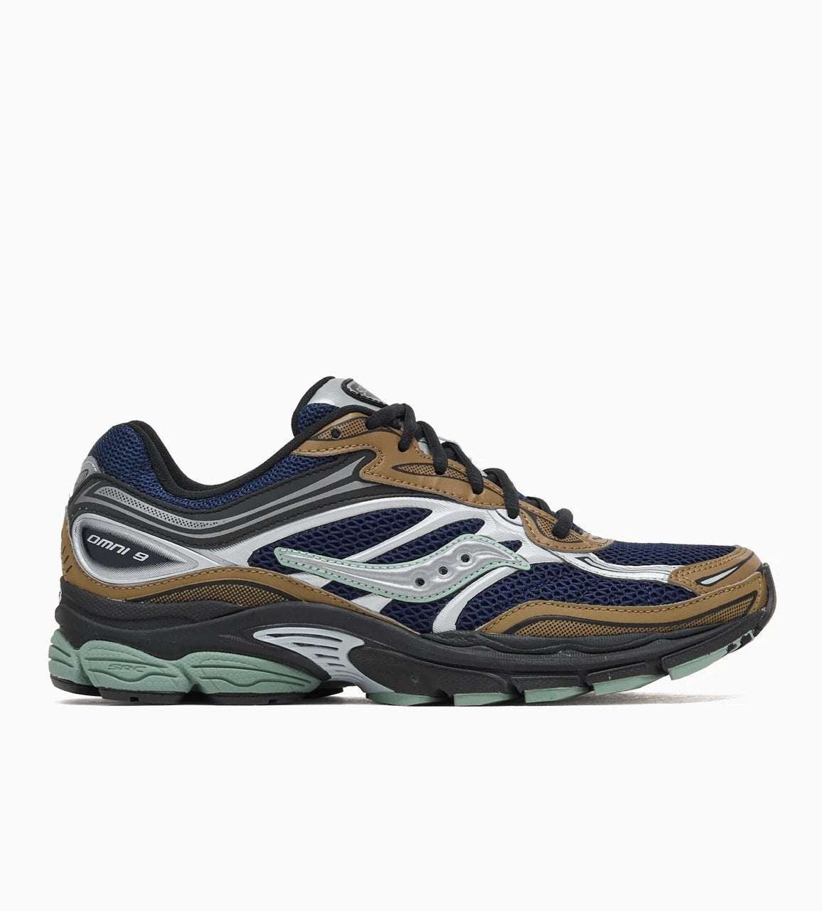Saucony Progrid Omni 9 ‘Brown Navy' - maat 42, Kleding | Heren, Schoenen, Wolverine Europe B.V., Blauw, Nieuw, Ophalen of Verzenden