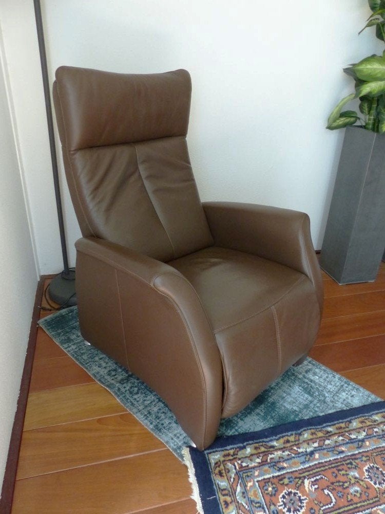 LEDEREN RELAX-FAUTEUIL, Huis en Inrichting, Fauteuils, Ophalen, Zo goed als nieuw, Past in de meeste interieurs, 75 tot 100 cm