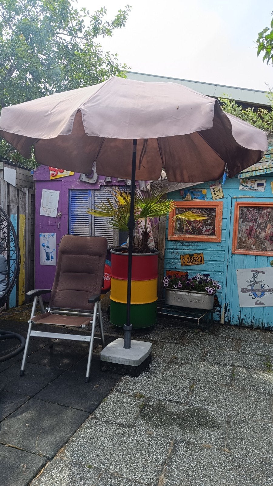 Parasol, Tuin en Terras, Parasols, Gebruikt, Stokparasol, Kantelbaar, Ophalen