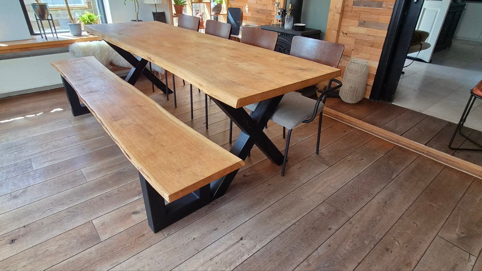 eettafel met bank en stoelen, Antiek en Kunst, Ophalen
