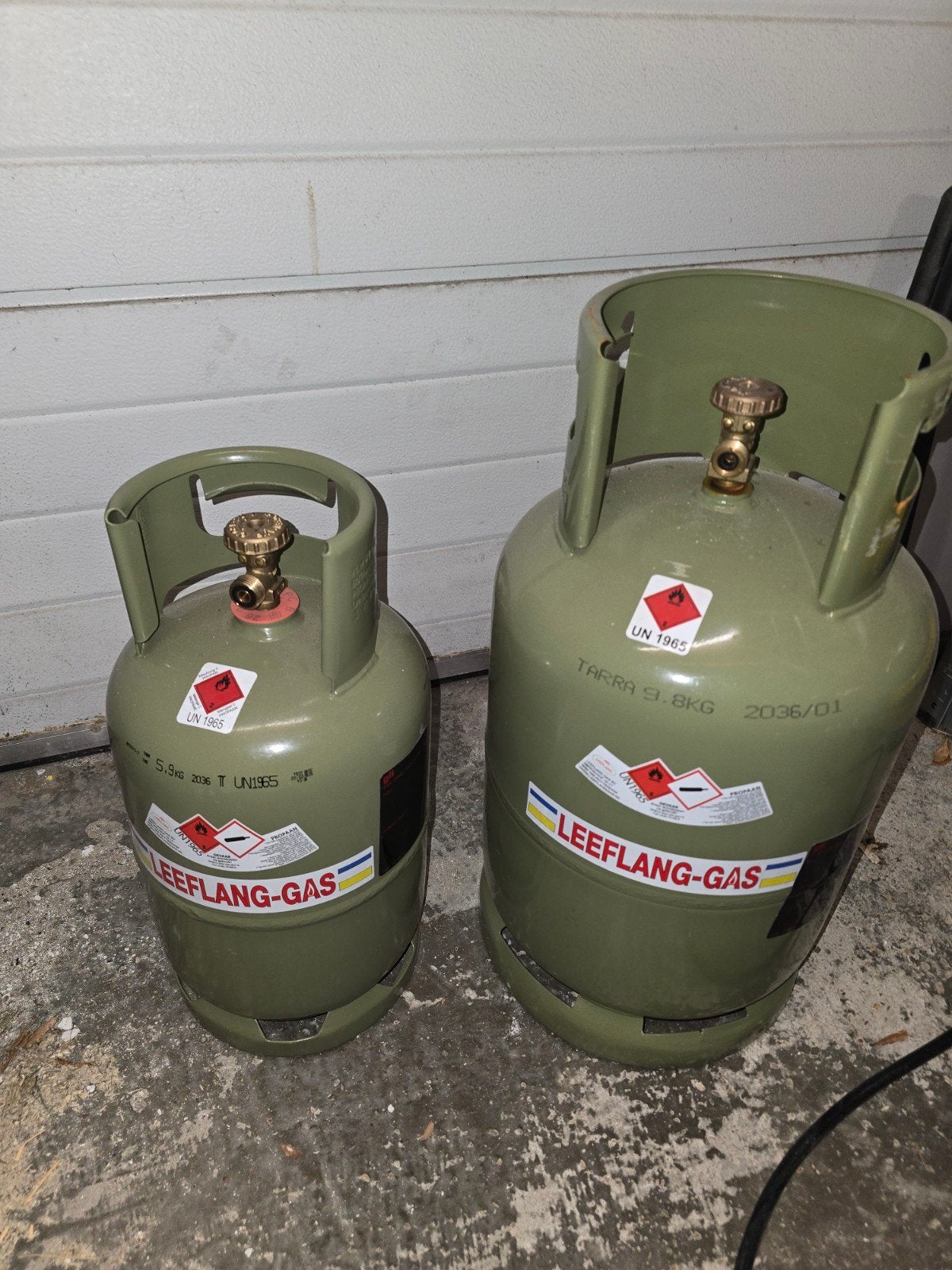 2 Din Gasflessen (10kg en 5kg) - Gekeurd, Caravans en Kamperen, Ophalen, Gebruikt