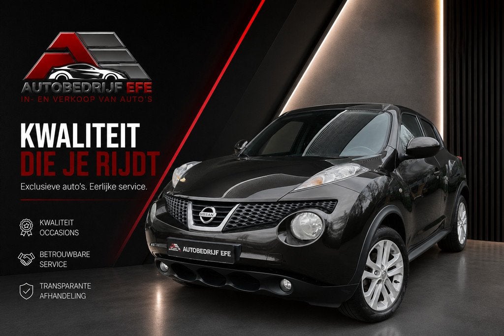 Nissan Juke 1.6 Tekna Airco*Leer*Stlvrmng, Auto's, Nissan, Voorwielaandrijving, Euro 5, Zwart, 4 cilinders