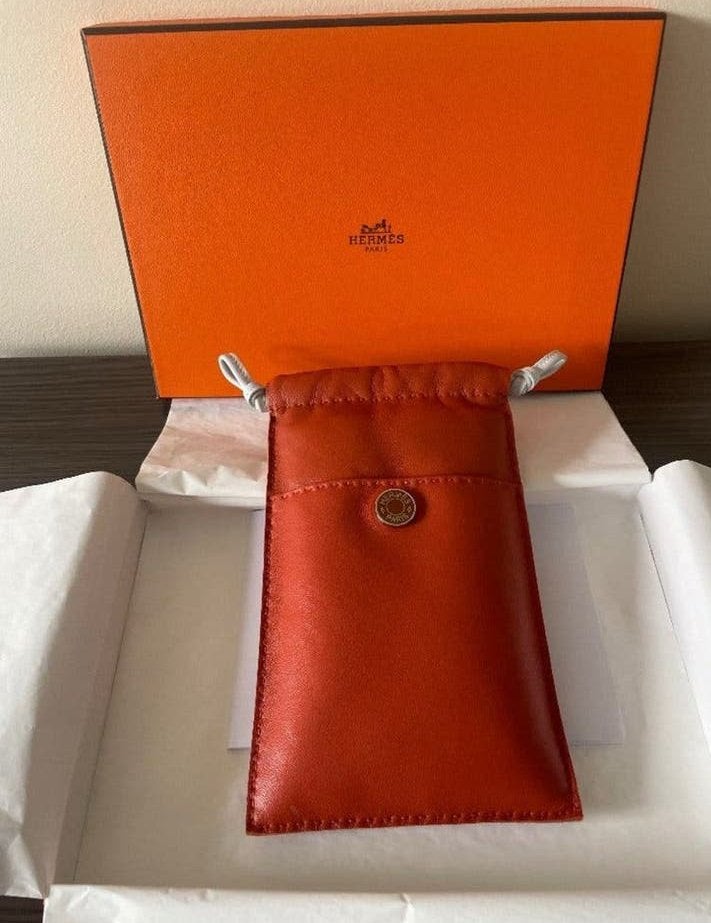 Hermes Pilo telefoon / brillen hoesje– nieuw, Ophalen of Verzenden, Nieuw, Oranje, Leer