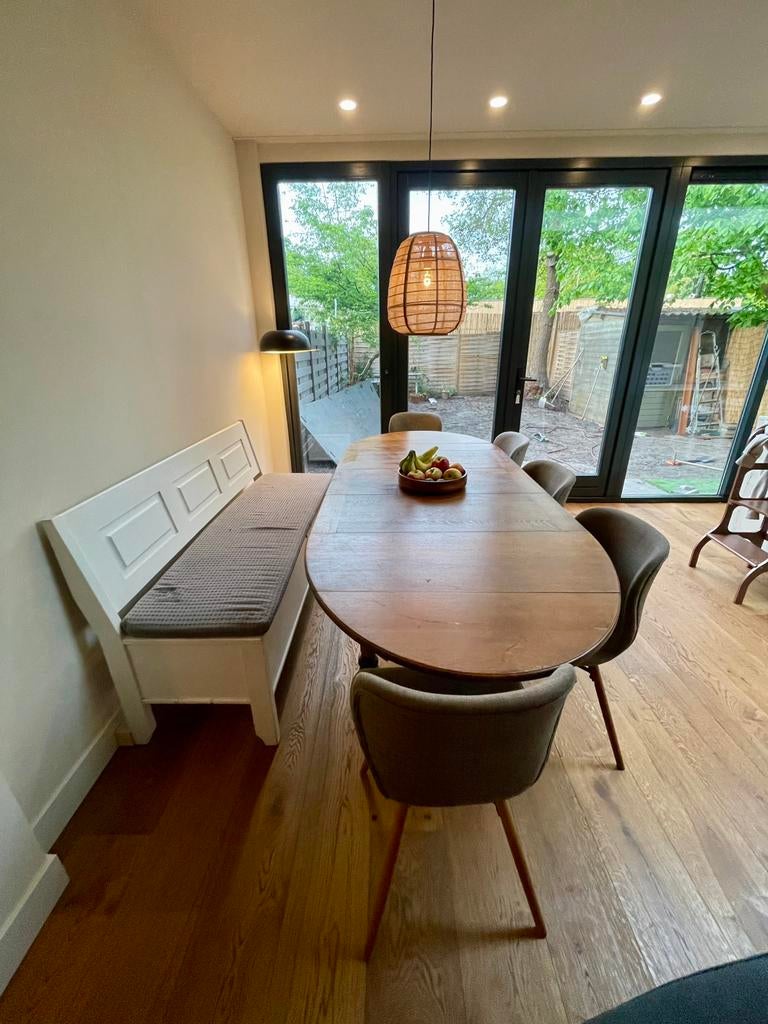 Antieke ovale uitschuifbare uitschuiftafel van ’t Woonhuys, Huis en Inrichting, Tafels | Eettafels, Ophalen, Gebruikt, Eikenhout