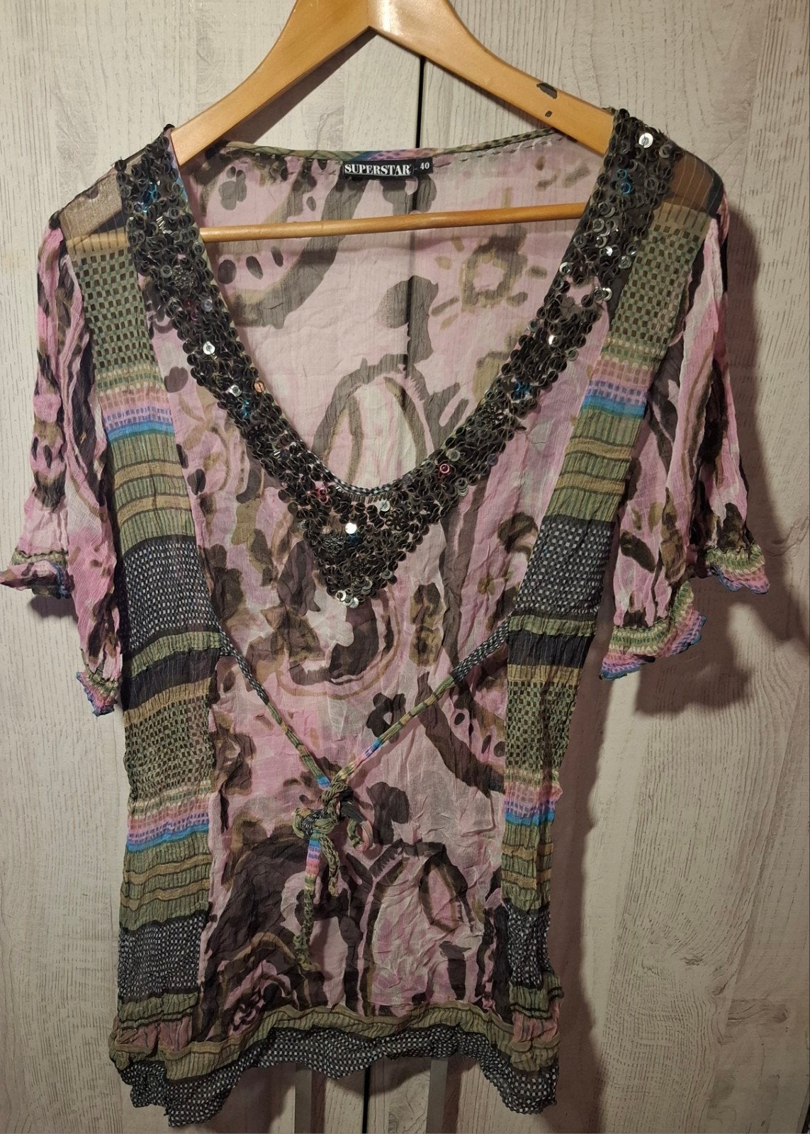 Zeer mooie tuniek blouse van chiffon, maat M, Maat 38/40 (M), Meerkleurig, SUPERSTAR, Ophalen of Verzenden