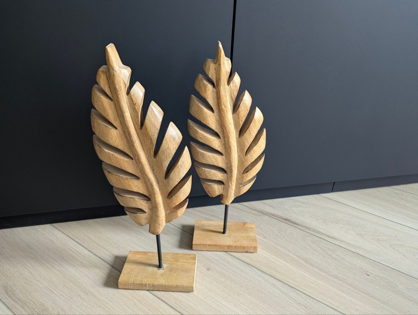 Veren, bladeren standaard decoratie hout, Huis en Inrichting, Woonaccessoires | Wanddecoraties, Ophalen of Verzenden, Zo goed als nieuw