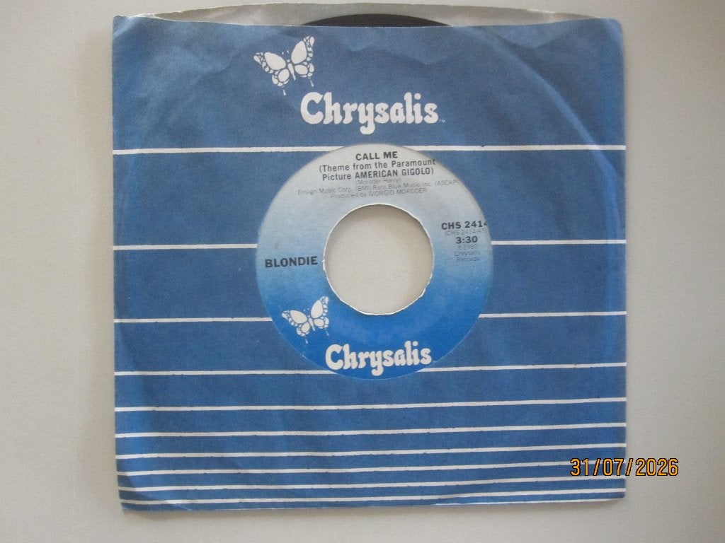 BLONDIE -  call me - vinyl 7", Gebruikt, 7 inch, Ophalen of Verzenden, Rock en Metal