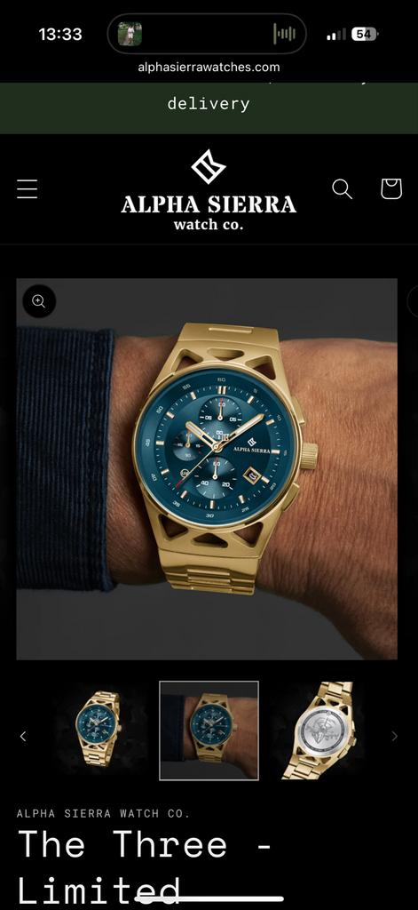 Alpha Sierra The Three Limited Edition Horloge, Overige merken, Staal, Staal, Polshorloge