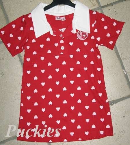 Maat 80 Rood/wit polojurkje NIEUW (8369) a, Kinderen en Baby's, Babykleding | Maat 80, Meisje, Jurkje of Rokje, Nieuw, Ophalen of Verzenden