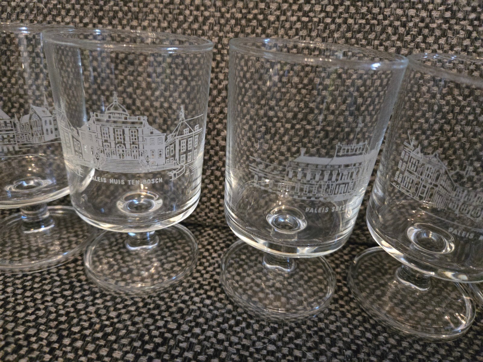 5x Glas met Paleis, Paleizen, Voetglas, Verzamelen, Ophalen of Verzenden, Zo goed als nieuw, Borrel- of Shotglas