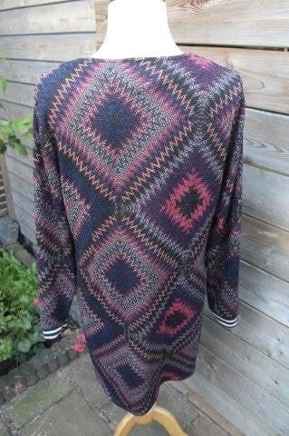 Jurk zwart/ blauw/ paars Paprika mt M (46) Vaste prijs AANBI, Kleding | Dames, Jurken, Blauw, Maat 46/48 (XL) of groter, Ophalen of Verzenden