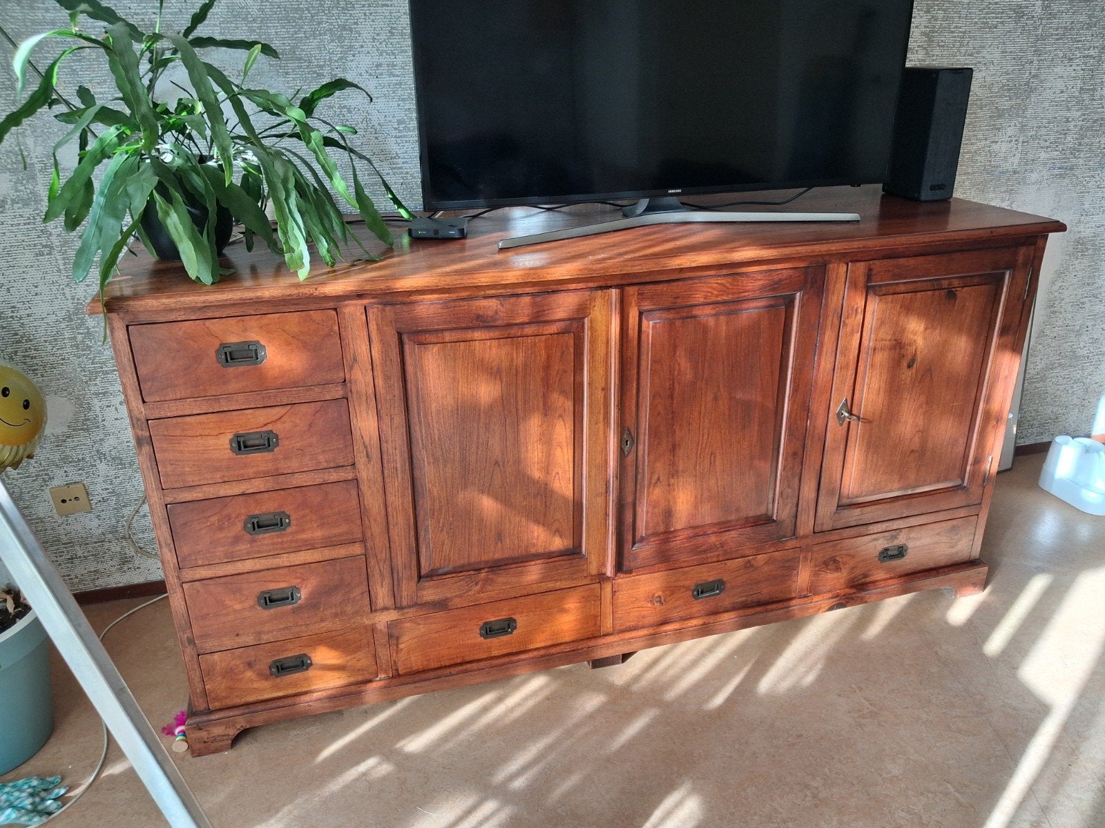 Teakhouten dressoir., Ophalen of Verzenden, Gebruikt, 50 tot 75 cm, 200 cm of meer