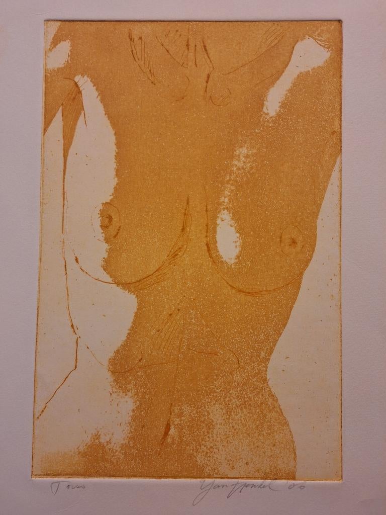 Naakt Torso -  ets van Jan Henkel, Antiek en Kunst, Ophalen of Verzenden