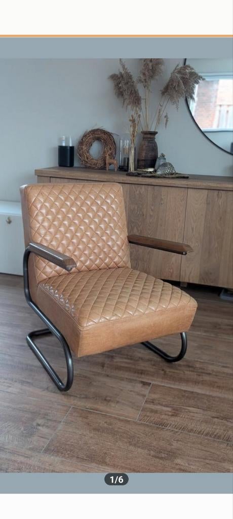 Fauteuil Eleonora Marc leren stoel, Huis en Inrichting, Ophalen, 75 tot 100 cm, 50 tot 75 cm