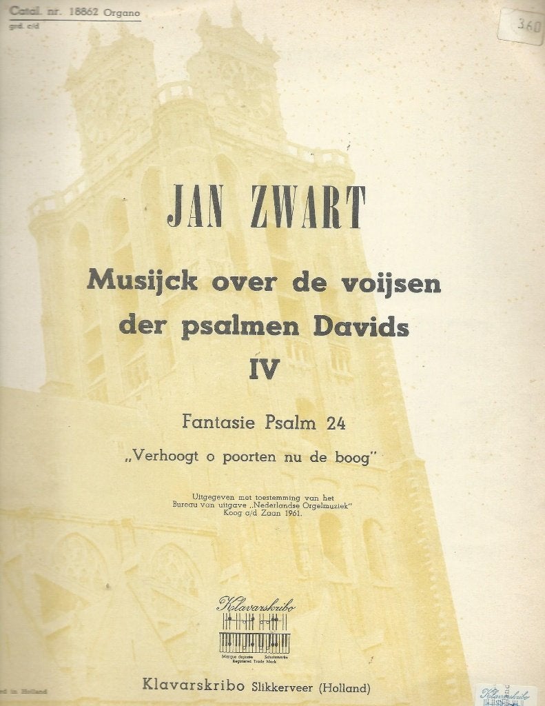 Jan Zwart Musijck over de Voijsen (klavarskribo) IV, Orgel, Gebruikt, Ophalen of Verzenden, Religie en Gospel