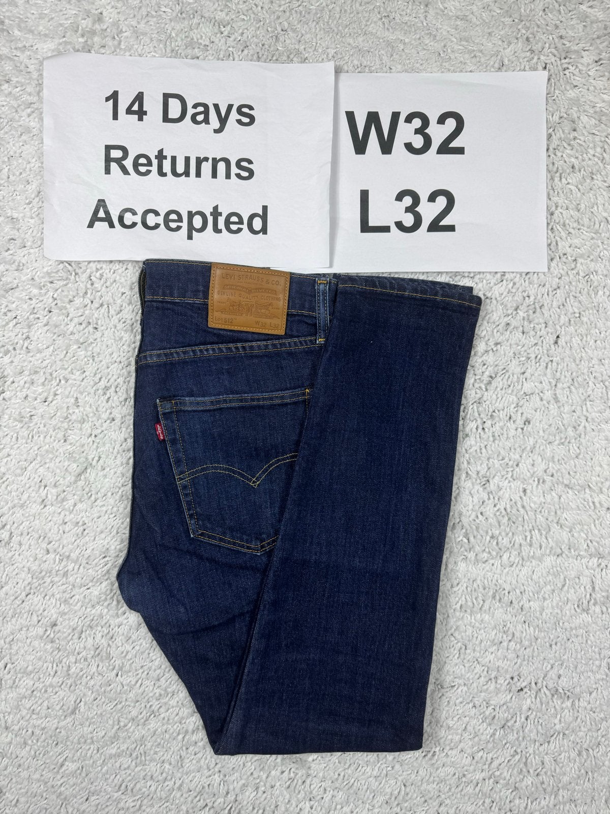 Levi's 512 Strong Jeans Slim Taper Donkerblauw W32 L32 3118, G, Blauw, G, W32 (confectie 46) of kleiner