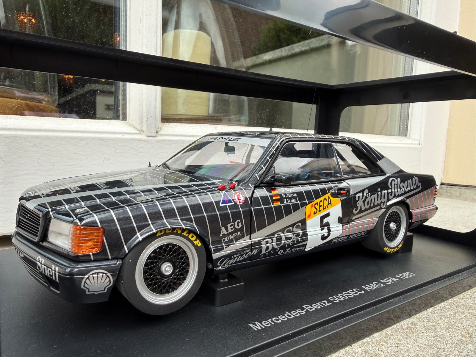 1:18 Mercedes 500 SEC AMG #5 Spa 24 HRS 1989 Autoart 88931, Hobby en Vrije tijd, Auto, Autoart, Ophalen of Verzenden, Zo goed als nieuw