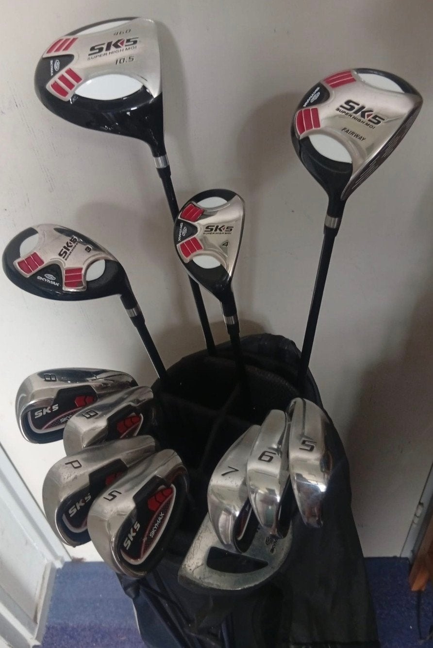 Skymax heren 1 inch verlengde golfset plus golftas, Sport en Fitness, Golf, Ophalen of Verzenden, Gebruikt, Set
