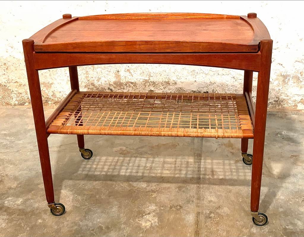 Poul Hundevad Deens barwagen serveerwagen met dienblad, Ophalen of Verzenden