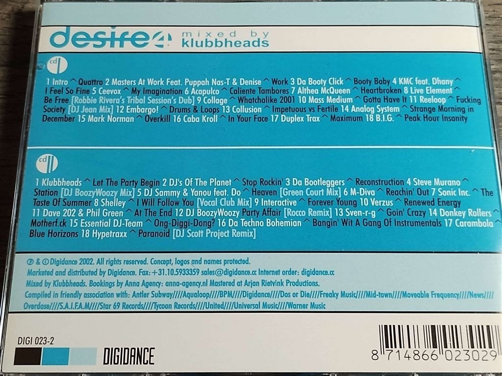 Klubbheads ‎– Desire 4 [2CD], Ophalen of Verzenden, Zo goed als nieuw, Disco
