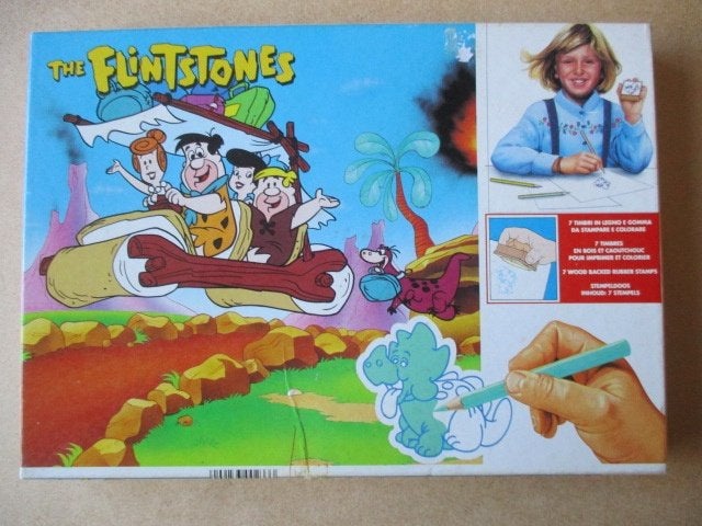 adv10655 flintstones stempeldoos, Ophalen, Overige figuren, Gebruikt, Overige typen