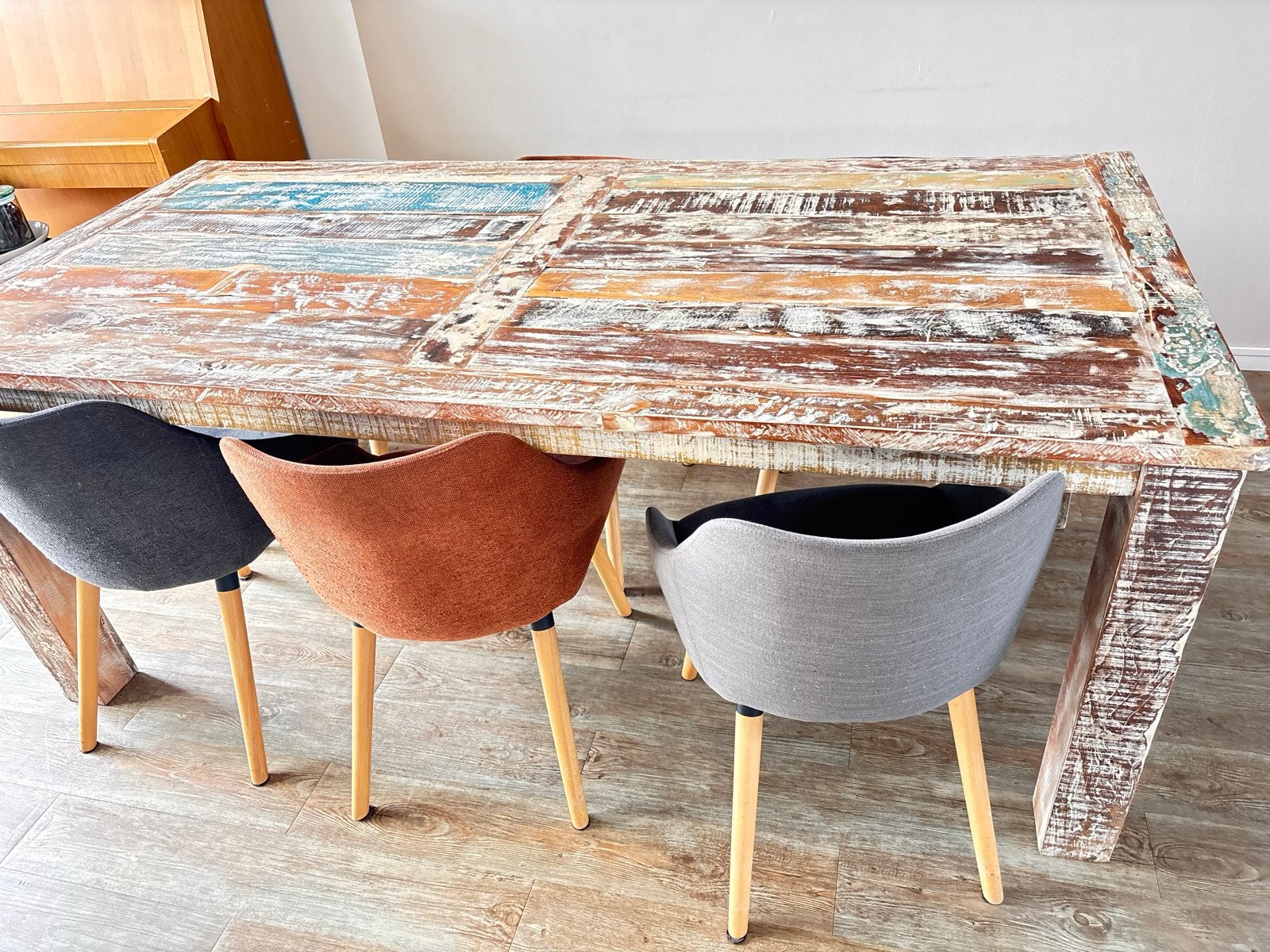 Gratis Robuuste eettafel 100x200cm - Zonder stoelen, Huis en Inrichting, Gebruikt, 100 tot 150 cm, Ophalen of Verzenden, Vijf personen of meer