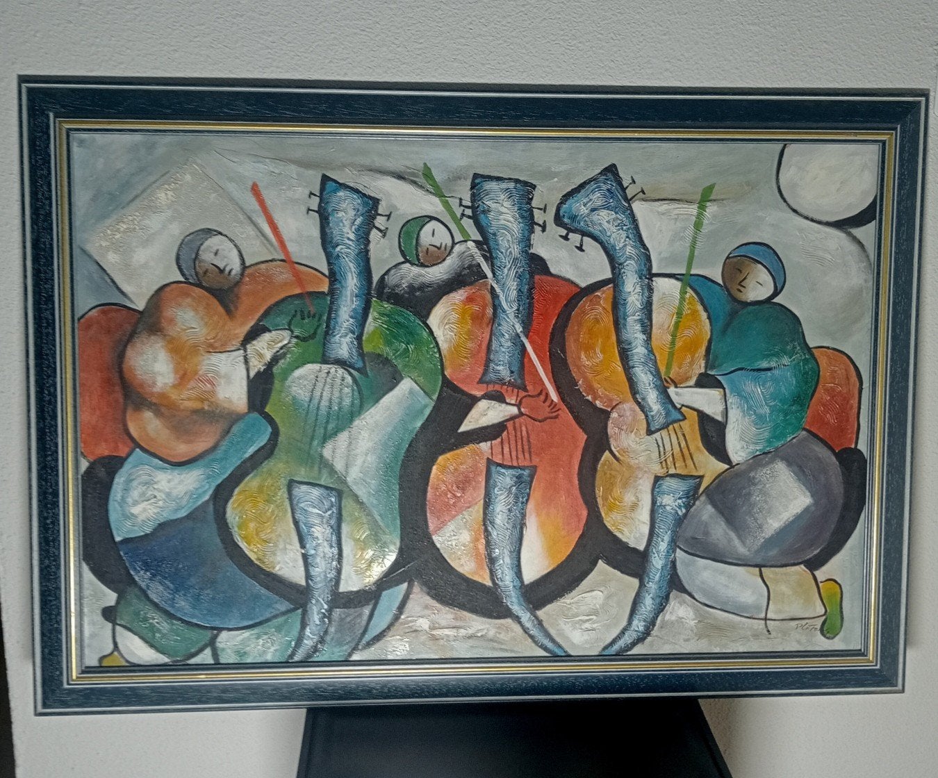 Handgeschilderd schilderij op canvas, gesigneerd Plata Art, Antiek en Kunst, Ophalen of Verzenden