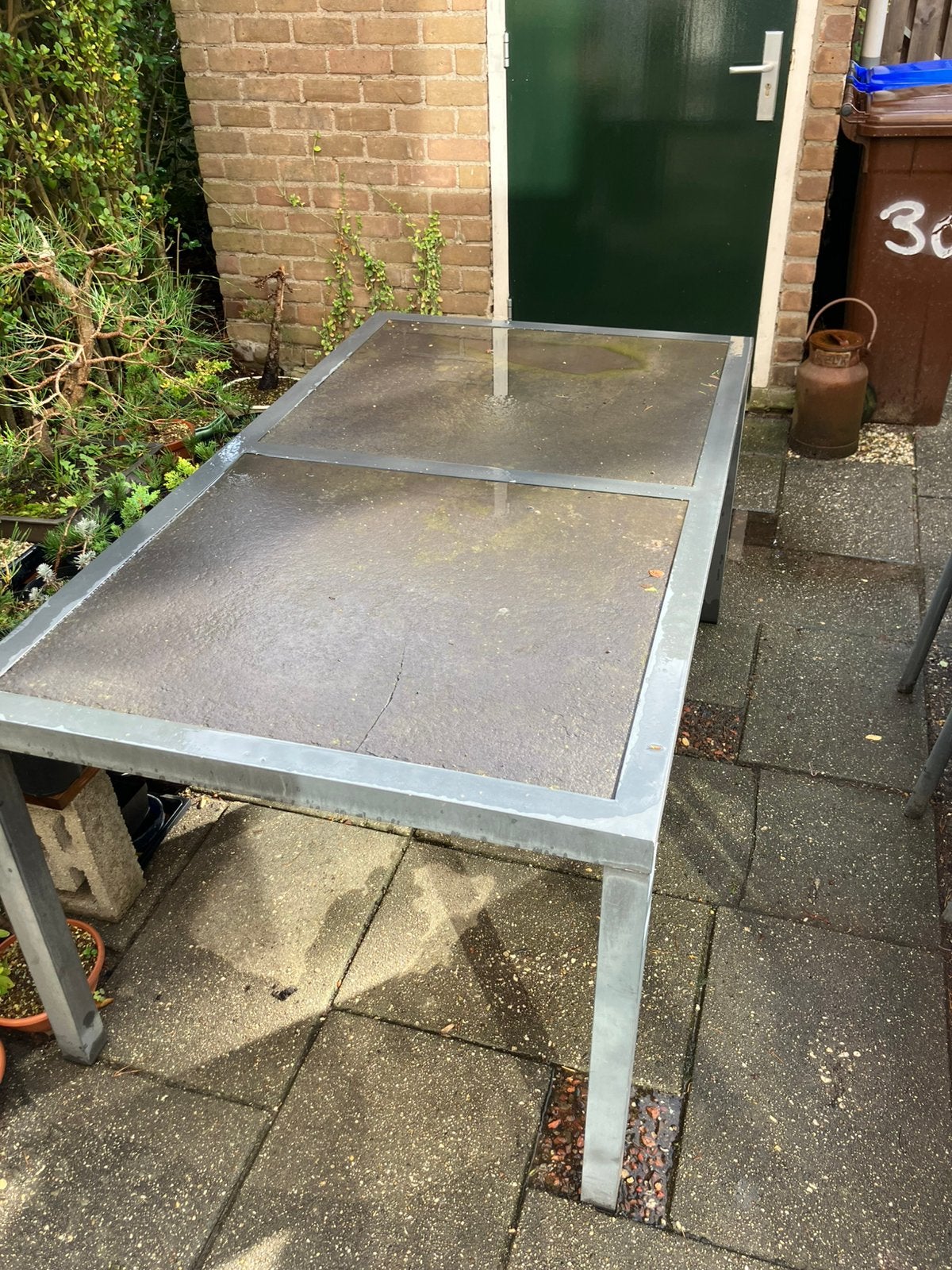 Tuintafel, Ophalen, Gebruikt, Rechthoekig, Aluminium