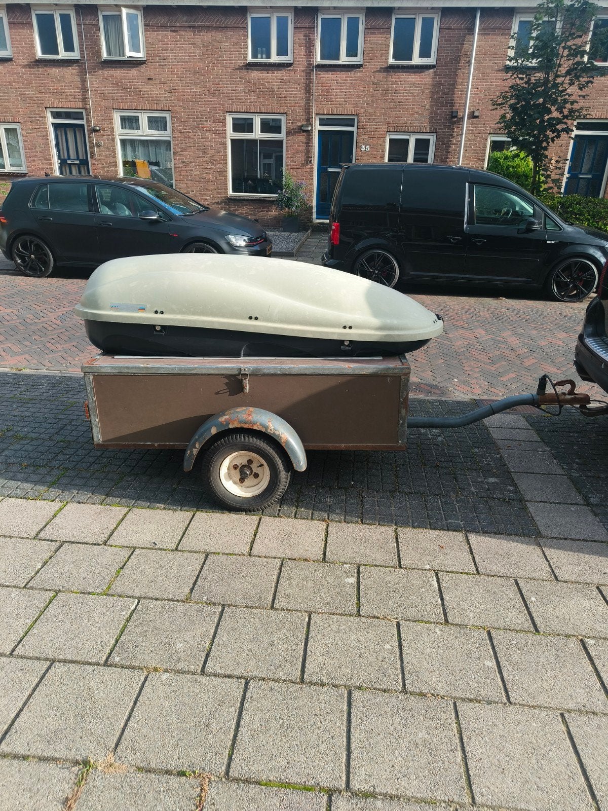 dakkoffer inclusief bagage aanhanger TEAB, Ophalen