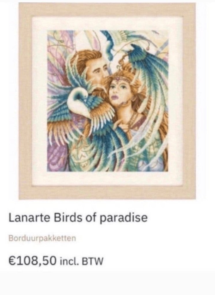 BORDUURPAKKET M. V. SCHARRENBURG BIRDS OF PARADISE STUNT, Hobby en Vrije tijd, Borduren en Borduurmachines, Verzenden, Nieuw, Handborduren