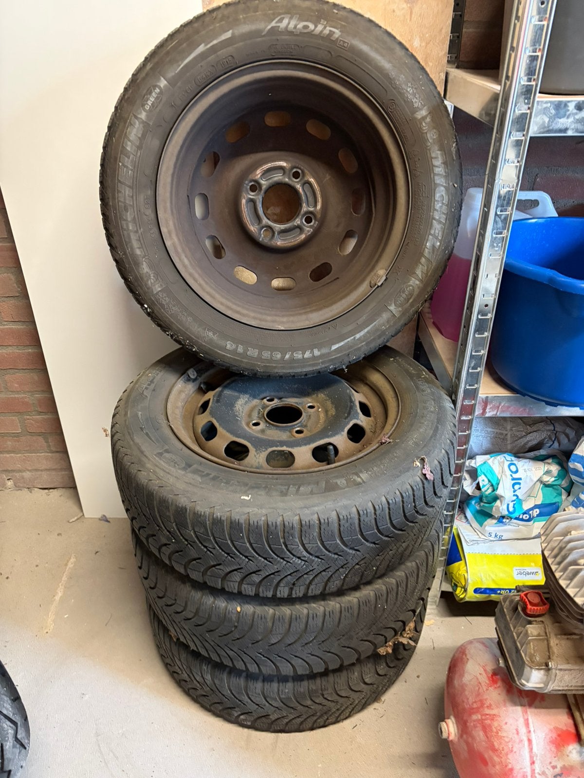Michelin winterbanden met velg (175/65/R14), Ophalen, Gebruikt