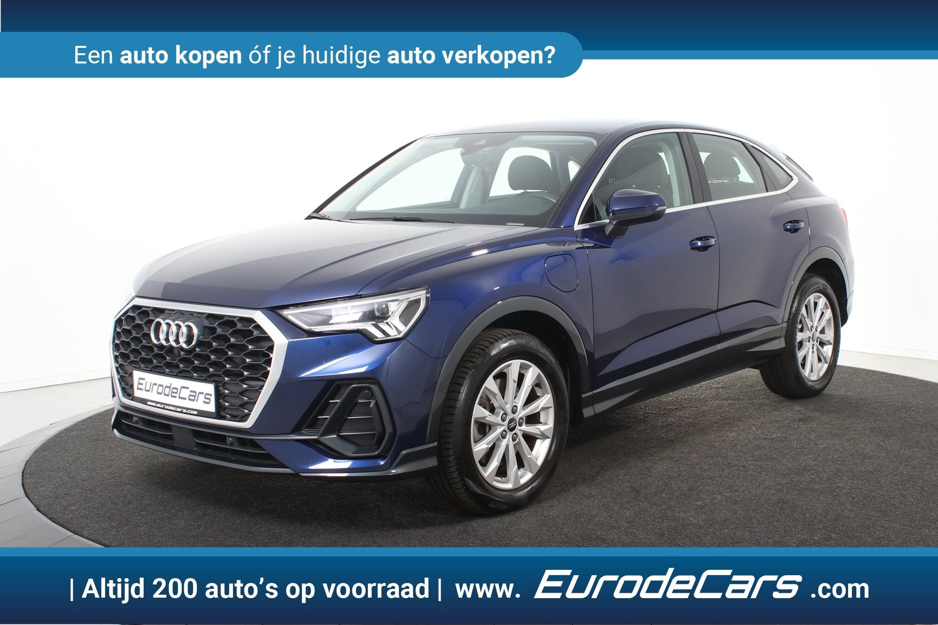 Audi Q3 Sportback 45 TFSI e *1ste eigenaar*Leer*Navigatie*St, Auto's, Audi, Gebruikt, Blauw, Hybride Elektrisch/Benzine, SUV of Terreinwagen