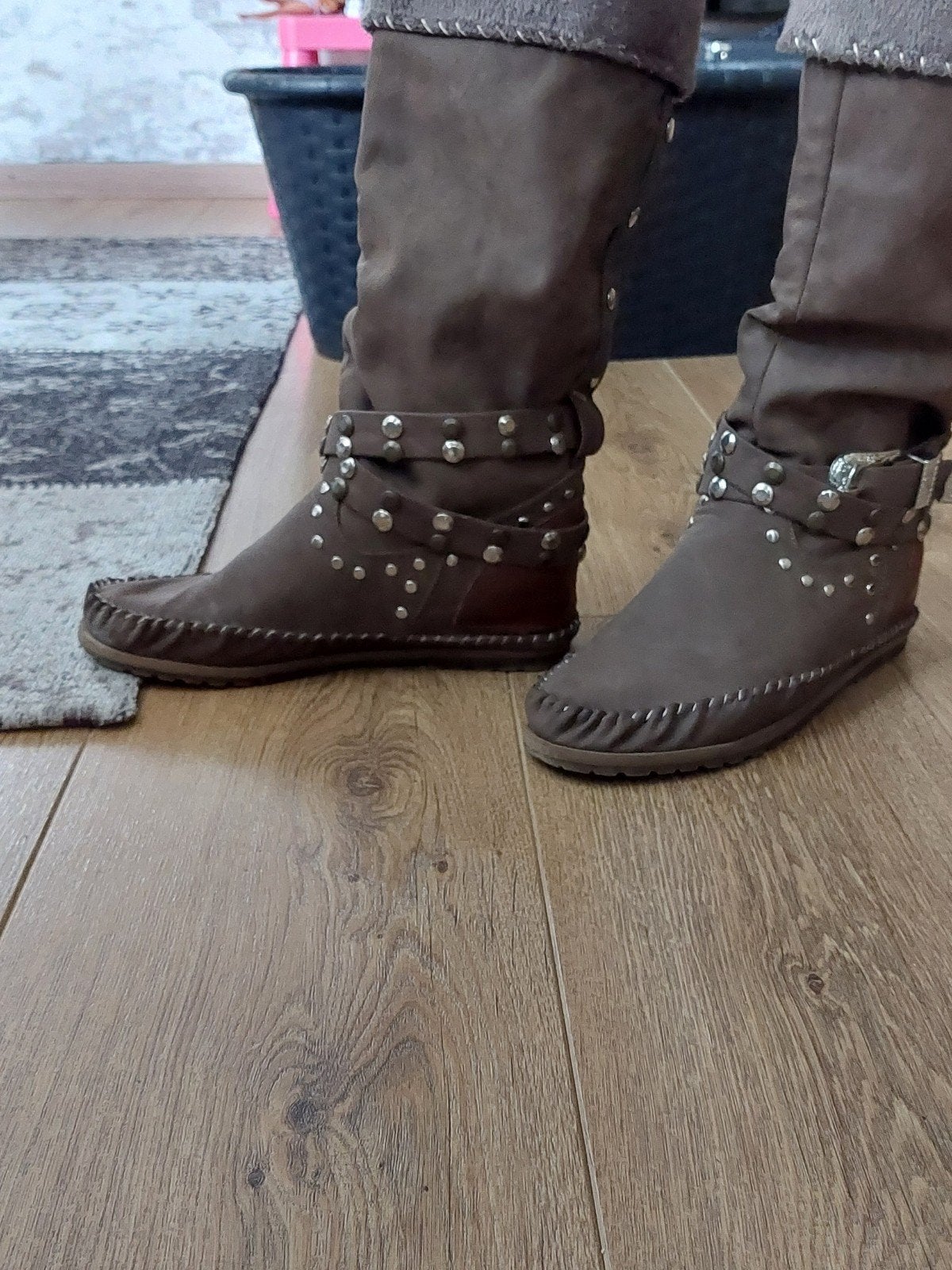 Ibiza look laars, Bruin, Lage of Enkellaarzen, Ophalen of Verzenden, Zo goed als nieuw