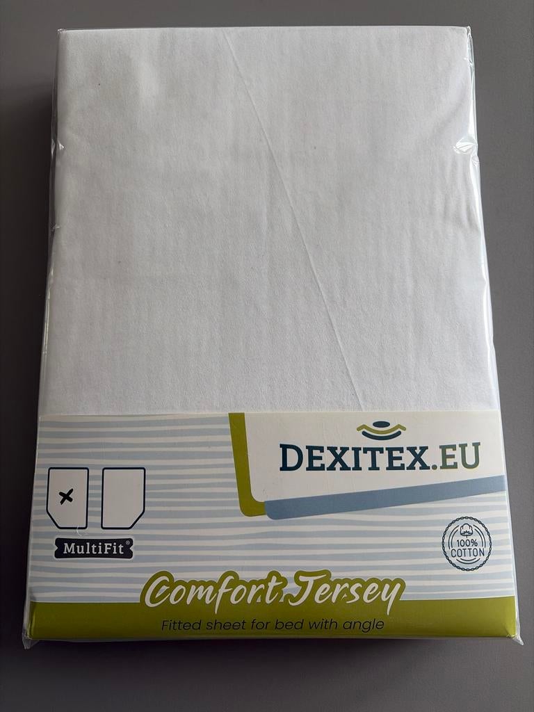 Dexitex Comfort Jersey Hoeslaken MultiFit Wit, nieuw, Huis en Inrichting, Slaapkamer | Beddengoed, Ophalen of Verzenden, Wit, Hoeslaken of Sloop