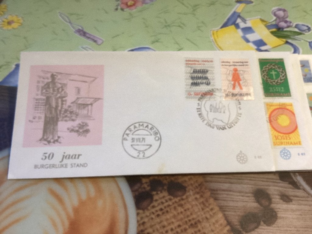 No4306 Suriname E85 karrewiel Heb ook Nederland jaargangen, Postzegels en Munten, Ophalen of Verzenden, Onbeschreven, Nederland