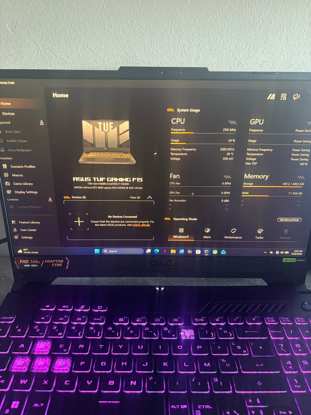 ASUS TUF Gaming F15 - RTX 4060, 13e Gen i7, Computers en Software, Gebruikt, Met videokaart, Ophalen of Verzenden, Gaming