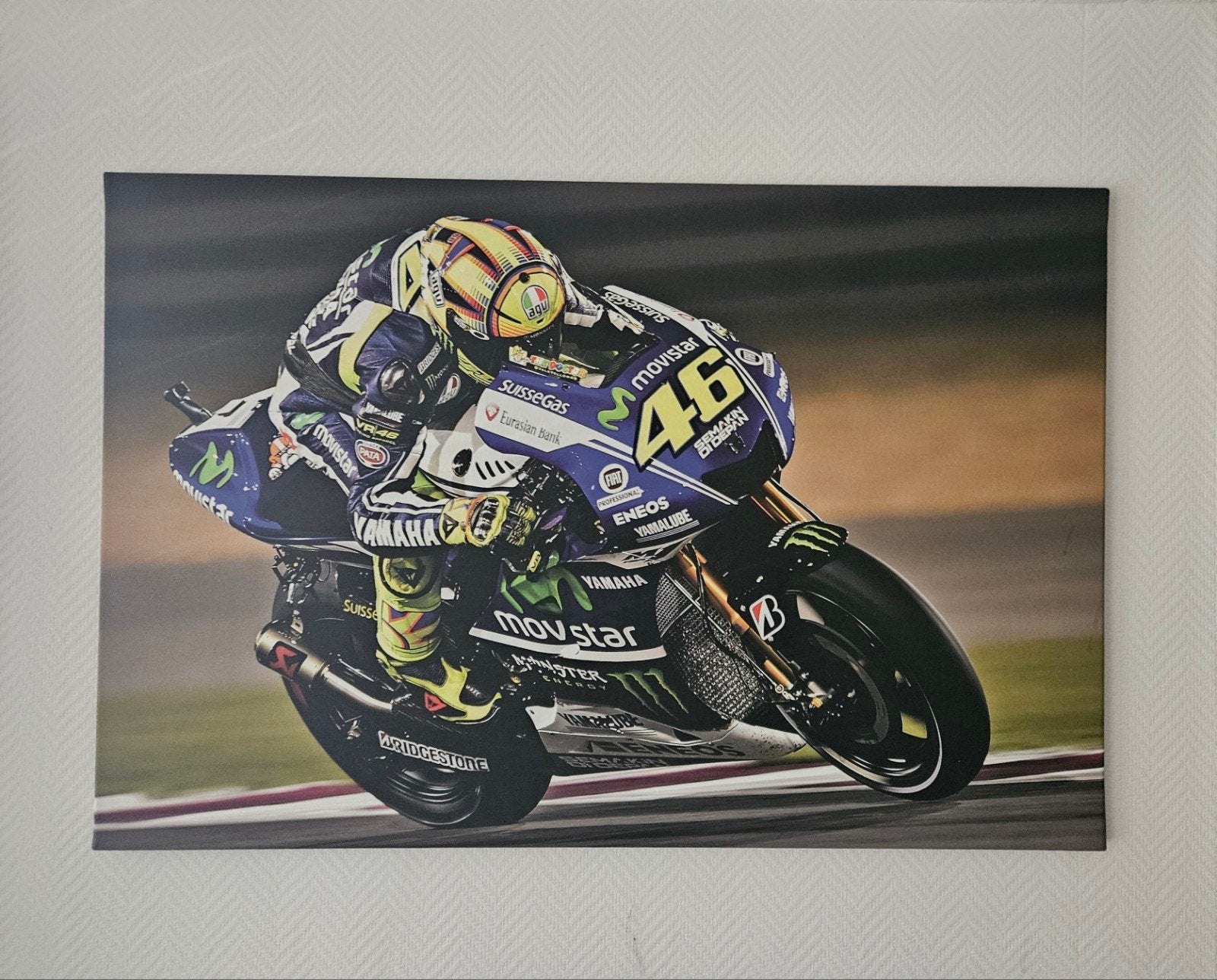 Canvas Valentino Rossi Moto GP Yamaha, Ophalen, Zo goed als nieuw, Motoren