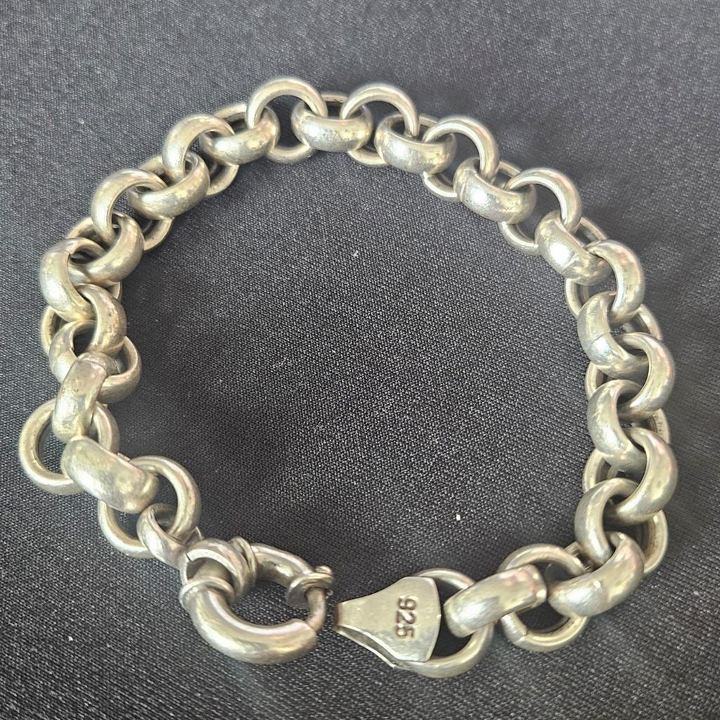 Zilveren Jasseron Ketting (54g) & Armband (26g) Set, Ophalen of Verzenden, Gebruikt, Zilver, Zilver