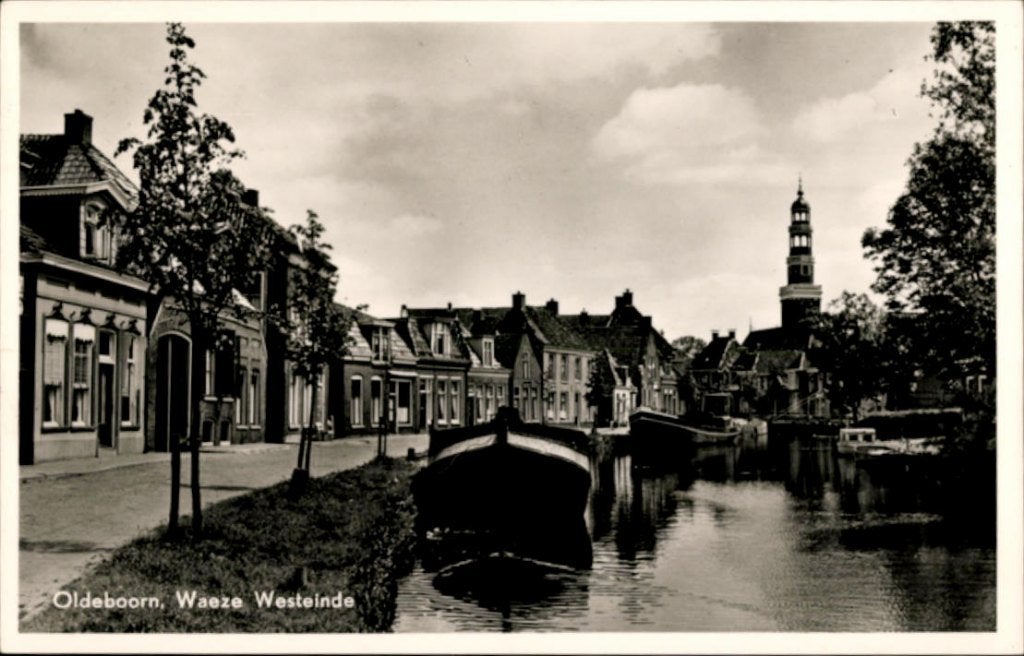 Oldeboorn KVR07 2444 Waeze Westeinde met een Kerk, Verzenden, 1960 tot 1980, Gelopen, Friesland
