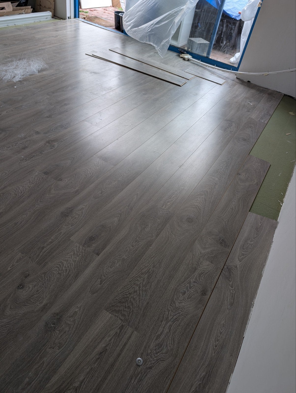 Laminaat vloer - bruin/grijs - 38m², Ophalen, Gebruikt