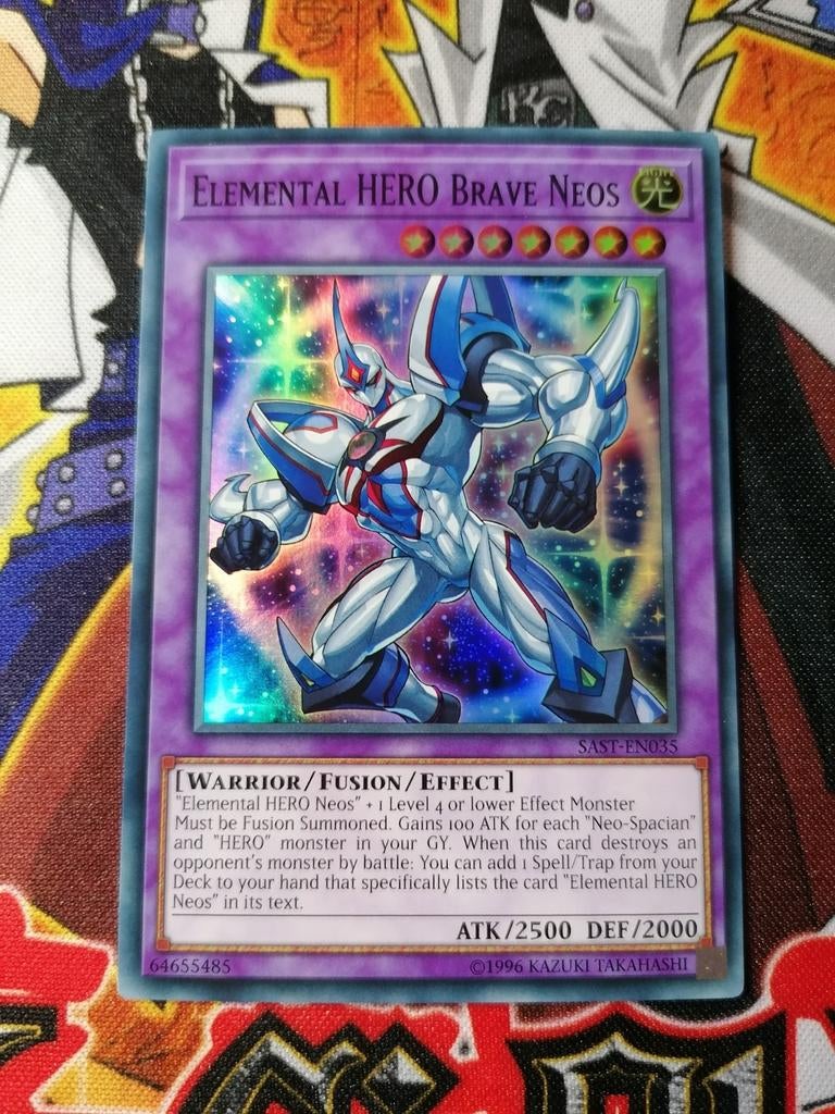 Elemental HERO Brave Neos - Super Rare SAST - Yu-Gi-Oh, Ophalen of Verzenden, Zo goed als nieuw, Foil